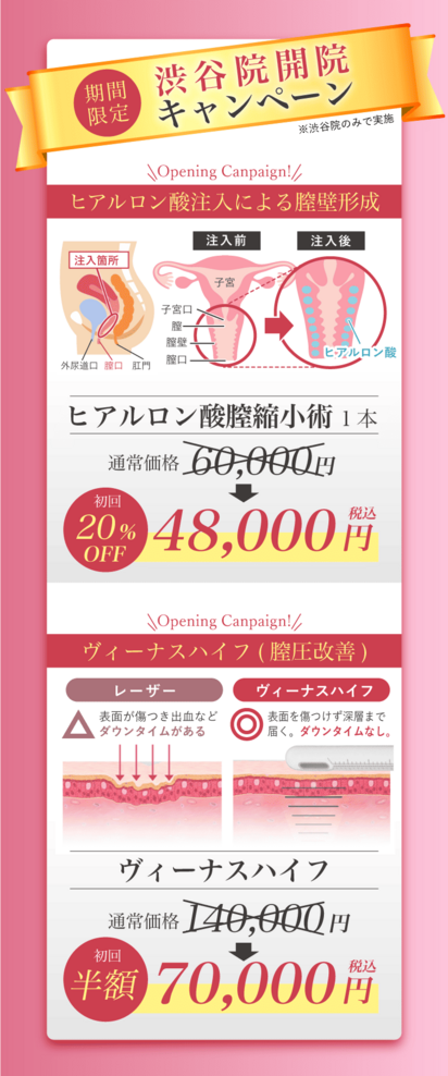 ヴィーナスハイフ,ヒアルロン酸注入の特別料金